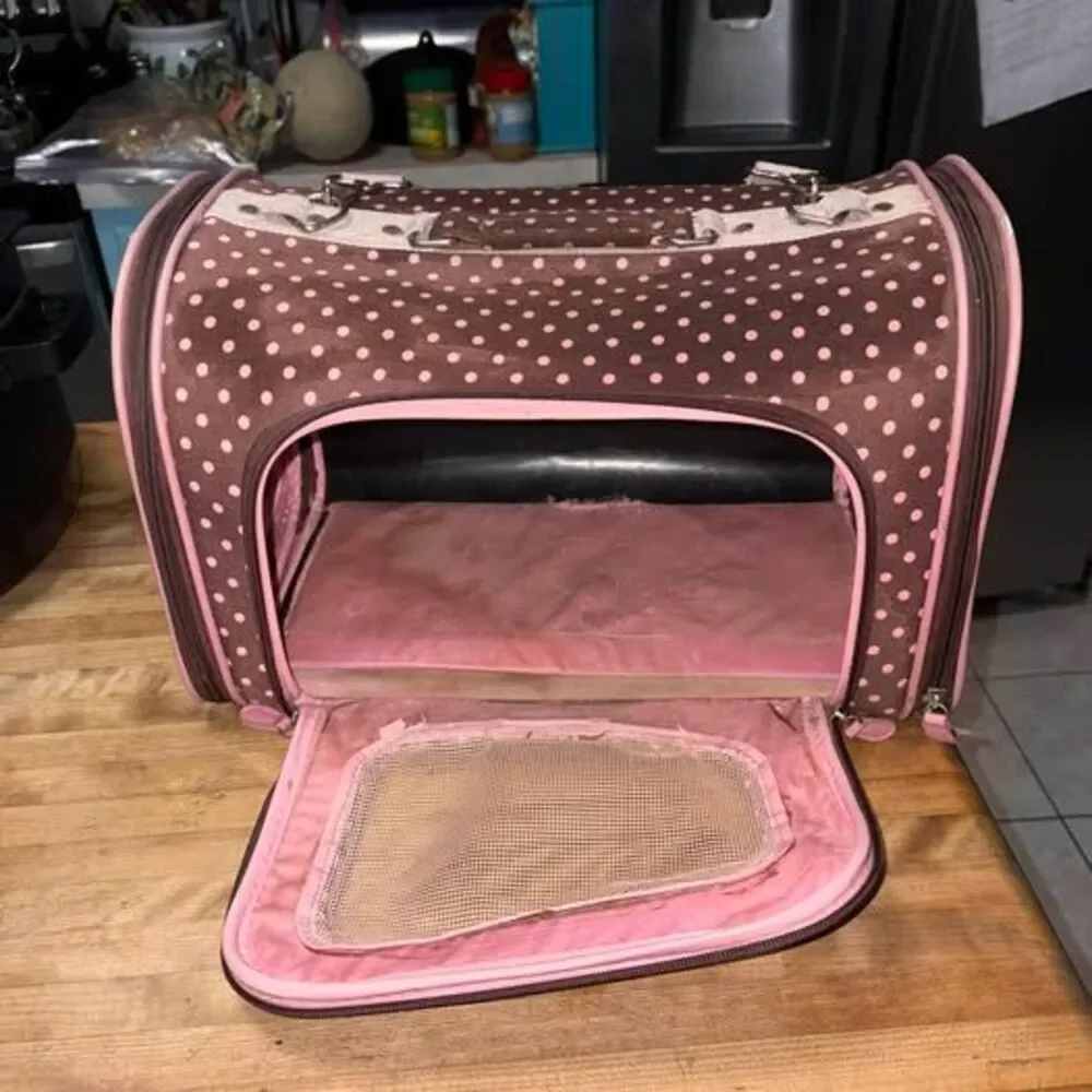 Pink Polka Dot Soft-Sided Pet Carrier